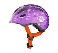ABUS Casco infantil Smiley 2.0 - Casco de bicicleta robusto para niñas y niños - Morado con dibujo de búho, talla M