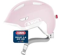ABUS Casco Infantil Smiley 3.0 Ace LED, Pure Rose, Talla M