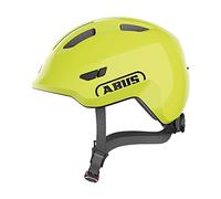 ABUS Casco infantil Smiley 3.0 - casco de bicicleta con ajuste bajo, diseños adaptados a los niños y espacio para una coleta - para niñas y niños - Amarillo Brillante, talla M