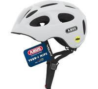 ABUS Casco Infantil Youn-I MIPS, Blanco Mate, Talla M