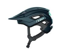 ABUS Casco MTB Cliffhanger - casco de ciclismo para senderos exigentes - con grandes aberturas de ventilación y sistema de correas TriVider - para hombres y mujeres - azul/verde menta, talla M
