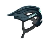 ABUS Casco MTB Cliffhanger - casco de ciclismo para senderos exigentes - con grandes aberturas de ventilación y sistema de correas TriVider - para hombres y mujeres - azul/verde menta, talla L