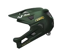 ABUS Casco MTB YouDrop FF - casco integral para niños y adolescentes - para iniciarse en el ciclismo de montaña - con mentonera desmontable - verde, talla S