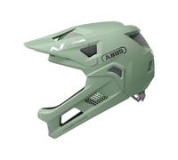 ABUS Casco MTB YouDrop FF para Niños, Verde, Talla S | Casco integral para niños y jóvenes, barbilla extraíble, para MTB, skatepark, downhill