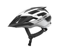 ABUS Casco para bicicleta de montaña Moventor Quin , Casco de bicicleta inteligente con detección de colisión y sistema de alarma SOS , Para hombres y mujeres , Blanco, talla L