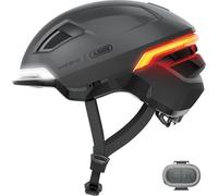 ABUS Casco para bicicleta HYP-E, casco con luz delantera, luz trasera e intermitente, también apto para ciclismo en e-bikes y S-pedelecs, para adolescentes y adultos, talla S, gris