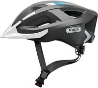 ABUS Casco urbano Aduro 2.0 - casco de bicicleta polivalente con luz - con diseño deportivo para el tráfico urbano - para hombres y mujeres - gris/blanco, talla L