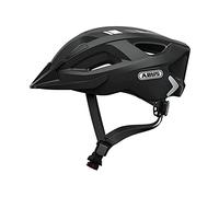 ABUS Casco urbano Aduro 2.0 - casco de bicicleta polivalente con luz - con un diseño deportivo para el tráfico urbano - para hombres y mujeres - negro con rayas, talla S