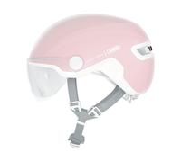 Casco Urbano HUD-Y Ace de ABUS: Elegante Casco de Bicicleta con Visera y luz Trasera LED Recargable magnética, para Hombre y Mujer, Rosa Puro, Talla S.