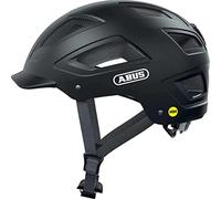 ABUS Casco urbano Hyban 2.0 MIPS - casco de bicicleta para uso diario con luz trasera, carcasa dura ABS, protección contra impactos - para hombre y mujer - negro mate, talla M