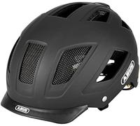 ABUS Casco urbano Hyban 2.0 MIPS - casco de bicicleta para uso diario con luz trasera, carcasa dura ABS, protección contra impactos - para hombres y mujeres - negro mate, talla L