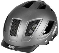 ABUS Casco urbano Hyban 2.0 MIPS - casco de bicicleta para uso diario con luz trasera, carcasa dura ABS, protección contra impactos - para hombres y mujeres - titanio mate, talla L