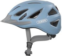 ABUS Casco urbano Urban-I 3.0 - casco de bicicleta con luz trasera, visera y cierre magnético - para hombre y mujer - azul claro, talla M