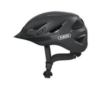 ABUS Casco bici Urban-I 3.0 – luz trasera, visera, cierre magnético – Gris oscuro Titan 51-55 cm