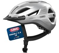 ABUS Casco Urbano Urban-I 4.0 LR, Talla L, Plateado | Light Ready para luz trasera, Zoom Spin System, protección insectos, Fidlock, EN 1078, Unisex