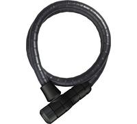 ABUS cerradura de cable blindada Steel-O-Flex Microflex 6615K - con soporte SCMU - cerradura de cable de acero con blindaje de casquillos de acero nivel de seguridad 5-85 cm, negro