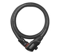 ABUS Cerradura de cable blindada Steel-O-Flex Phantom 8960 - con soporte magnético TexFL - cerradura de cable de acero con blindaje de fundas de acero - nivel de seguridad 6-110 cm, negro
