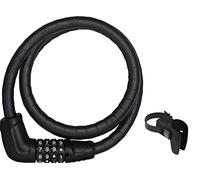 ABUS Cerradura de cable blindada Steel-O-Flex Tresorflex 6615C + soporte SCMU - cerradura de combinación de cable de acero con blindaje de casquillos de acero - nivel de seguridad 5
