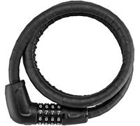 ABUS Cerradura de cable blindado Steel-O-Flex Tresorflex 6615C + soporte SCLL - cerradura de combinación de cable de acero con blindaje de manguitos de acero - nivel de seguridad 5-120 cm, negro