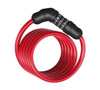 ABUS Cerradura de cable en espiral Star 4508C/150 - Cerradura de combinación de cable en espiral de 8 mm de grosor - Nivel de seguridad 2 - Rojo