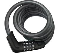 ABUS cerradura de cable en espiral Tresor 6512C - cerradura de combinación de cable en espiral flexible de 12 mm de grosor - nivel de seguridad 4-180 cm