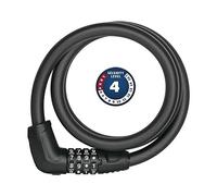 ABUS Cerradura de cable Tresor 6412C - Cerradura de combinación, ajustable individualmente - Cable de acero con revestimiento de plástico - Nivel de seguridad 4