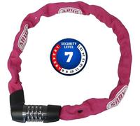 ABUS Cerradura de cadena Tresor 1385 - cerradura de combinación de acero templado - cadena cuadrada de 7 mm de grosor - nivel de seguridad 7 - 85 cm - coral