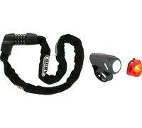ABUS Cerradura Tresor 1385 + Set de iluminación Sigma StVZO Paquete seguro negro one_size