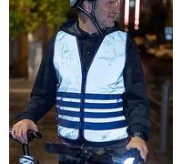 ABUS chaleco de alta visibilidad Lumino Urban Vest - chaleco de seguridad totalmente reflectante para una mejor visibilidad nocturna - para adultos - con cremallera - talla XL