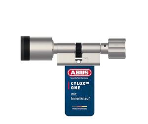 ABUS Cilindro electrónico Cylox One - Apertura de puertas sin llave - Cilindro de cierre inteligente con protección contra taladros - Apertura mediante pomo exterior - Longitud exterior/interior del
