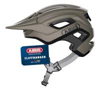 ABUS Cliffhanger - Casco de Bicicleta para senderos exigentes, con Grandes Orificios de ventilación y Sistema de Correa TriVider, para Hombre y Mujer, Color Gris, Talla S