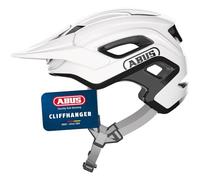 ABUS Cliffhanger - Casco de Bicicleta para senderos exigentes, con Grandes Orificios de ventilación y Sistema de Correa TriVider, para Hombre y Mujer, Color Blanco, Talla L