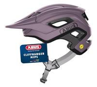 ABUS Cliffhanger MIPS - Casco de Bicicleta para senderos exigentes, con protección contra Impactos MIPS y Grandes Orificios de ventilación, para Hombre y Mujer, Color Lila, Talla S