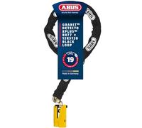 ABUS Combinación de candado y cadena GRANIT™ Detecto XPlus 8077 candado de disco de freno con alarma + cadena de 12 mm de grosor 12KS Black Loop - nivel de seguridad 19