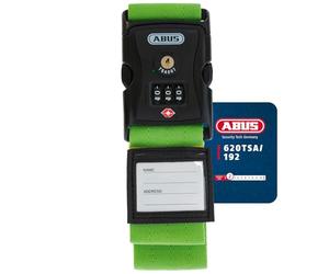 ABUS Correa para Maletas 620TSA - Cinta con Candado TSA y Código de 3 | Banda de equipaje ajustable de 192 cm con identificador de dirección, indicador de apertura roja y diseño en color verde