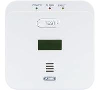 ABUS COWM510 - Detector de monóxido de carbono con alarma de 85 dB, botón de prueba, sensor de 10 años y pantalla LCD, color blanco