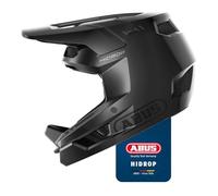 ABUS Downhill Helmet HiDrop - Casco Integral Certificado ASTM con Carcasa Exterior ABS para MTB: Descenso, Enduro y Bike Park - para Adultos y Adolescentes - Negro, Talla S