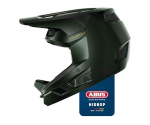 ABUS Downhill Helmet HiDrop - Casco Integral Certificado ASTM con Carcasa Exterior ABS para MTB: Descenso, Enduro y Bike Park - para Adultos y Adolescentes - Verde, Talla L