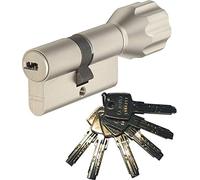 ABUS EC550 - Cerradura Cilíndrica de Puerta Interior y Exterior, Cerradura Seguridad (30/40 mm, incluye seis llaves)