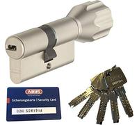 ABUS EC660 ECK660 - Bombín cilíndrico para puerta (largo a/b) Z50/K40 mm (c = 90 mm, con 5 llaves, con tarjeta de seguridad