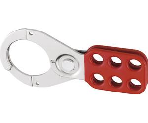 Abus H702 - Aspa de control de acero endurecido rojo 128x60mm | Construcción de acero robusto: bloqueo para puntos de energía, compatible con clips superpuestos para mayor protección