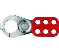 Abus H711 - Aspa de control de acero endurecido rojo con pestañas superpuestas 118x45mm