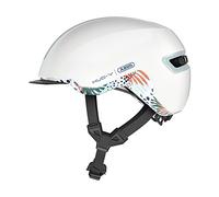 Casco con luz trasera para bicicleta urbana Abus HUD-Y Ace ( Flower white / M )