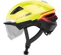 ABUS HYP-E Ace Bicycle Helmet, Front/Rear/Turn Lights, Visor, Ear Protectors, Size S, Yellow