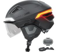 ABUS HYP-E B.Lace - Casco de Bicicleta con luz Delantera, Trasera y Intermitente y luz de Freno inalámbrica activable - con Visera y Orejeras - para Bicicleta eléctrica y S-Pedelec - Talla S, Color