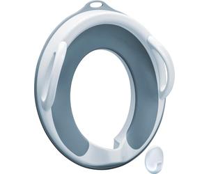 ABUS JC8700 MALTE - Asiento de inodoro infantil con asas, antideslizante y adaptable al asiento del inodoro, color blanco/gris