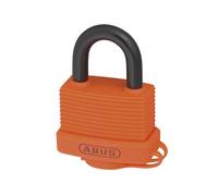 ABUS Candado 70AL/45 de Aluminio Macizo - Antirrobo Exterior, Naranja | Cerradura robusta con tapa protectora y canales de drenaje. Incluye 2 llaves y ofrece nivel de seguridad 5 contra robos.