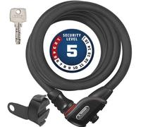 ABUS Phantom 8950/180 KF candado de cable - Juego de candado de bicicleta con soporte KF para el perno de la abrazadera del sillín de la bicicleta - 12/15 mm - Nivel de seguridad 5 - Negro
