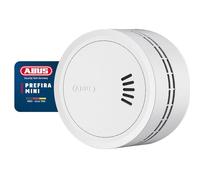 Detector de humo ABUS Prefira Mini: certificado por Q-label, batería 10 años, reducción de falsas alarmas, detección de humo con 2 LED, brillo LED adaptable, soporte magnético, almohadilla adhesiva