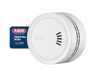 ABUS Prefira Mini Detector de Humo - Batería de 10 Años y Certificado | Alarma de 85 dB de diseño compacto con doble LED, soporte magnético, malla antiinsectos y reducción de falsas alarmas.